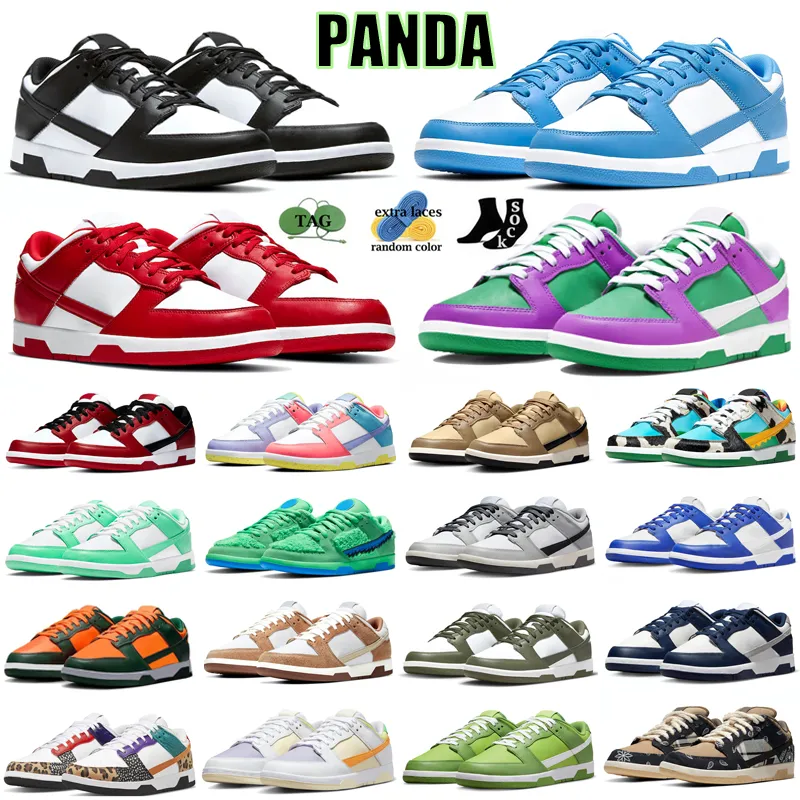 Panda hardloopschoenen mannen dames ontwerper sneakers unc oranje kreeft team Red Stadium groen fuchsia middernacht marine grijs mist universiteit rode lage buitensporttrainers