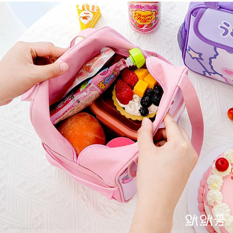 Ice Packs/Isothermic Bags Kawaii Lunch Bag Women Cute Bear Picnic Travel  Thermal Breakfast Box Girls School Child Convenient Lunch Box Tote Food Bags  118 J230425 From Us_michigan, $7.35