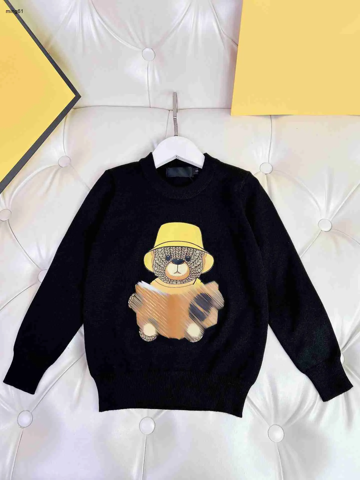 Brand toddler sweater high quality boys girls hoodie Size 100-150 kids designer clothes Bear pattern baby Knitted pullover Nov25