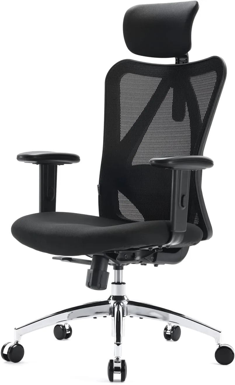 Sedia Da Ufficio Ergonomica SIHOO M18 Persone Grandi E Alte Poggiatesta  Regolabile Con Bracciolo 2D Supporto Lombare E Ruote In PU Funzione Di  Inclinazione Girevole Nero Da 197,72 €