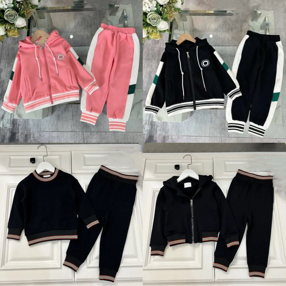 Merk Jongens trainingspak meisjes kinderkleding sets peuters Herfst Casual Baby Meisje Kleding Past Kind Pak Sweatshirts Sportbroek Lente Kid Set