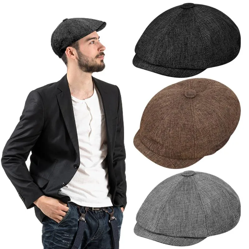 Berets Retro Beret Hat для Men Boys Sboy Caps Classic Vintage Tweed Mens Flat