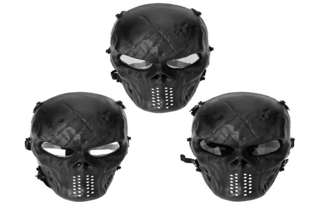 Resistente lente per PC Teschio Paintball Giochi CS Campo Protezione per il viso Maschera Caccia Tattica per ciclismo Maschera a pieno facciale 8591798