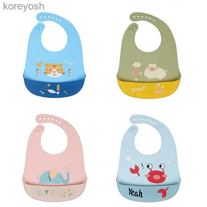 Bavoirs Bavoirs en Silicone imperméables de qualité alimentaire pour bébé, réglables, mignons dessins animés, bavoirs pour bébés garçons, articles d'alimentation pour tout-petitsL231125