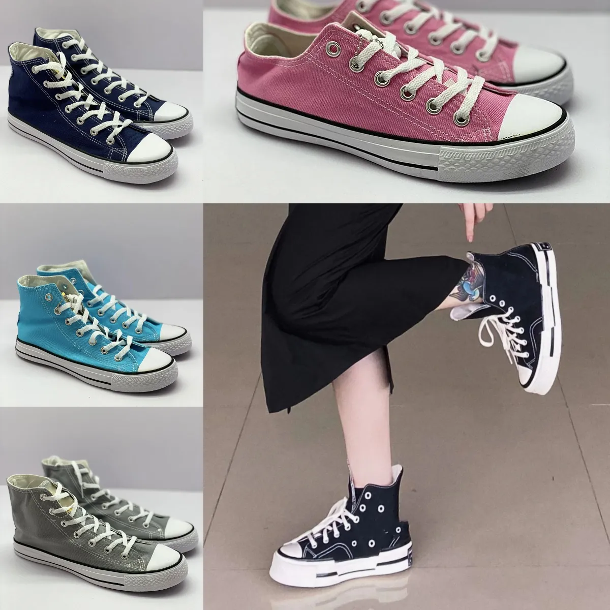 Années 1970 Chaussures décontractées Baskets Femmes Hommes Plateforme Classique All Star Chuck 70 Taylor Gros Bas Haut Blanc Noir Sneaker Toile 35-46