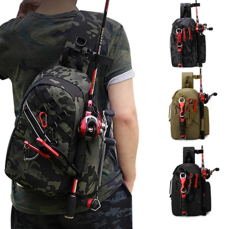 Sacs d'extérieur Équipement de pêche saco de armazenamento prova dwaterproof gua pesca fronde mochila multifonctionnel saco de engrenagem de pesca acessrios J230424