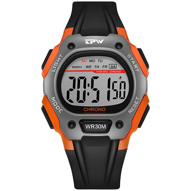 Polshorloges TPW 39mm digitaal horloge voor dames schoolmeisje led terug licht 30 meter waterbestendig