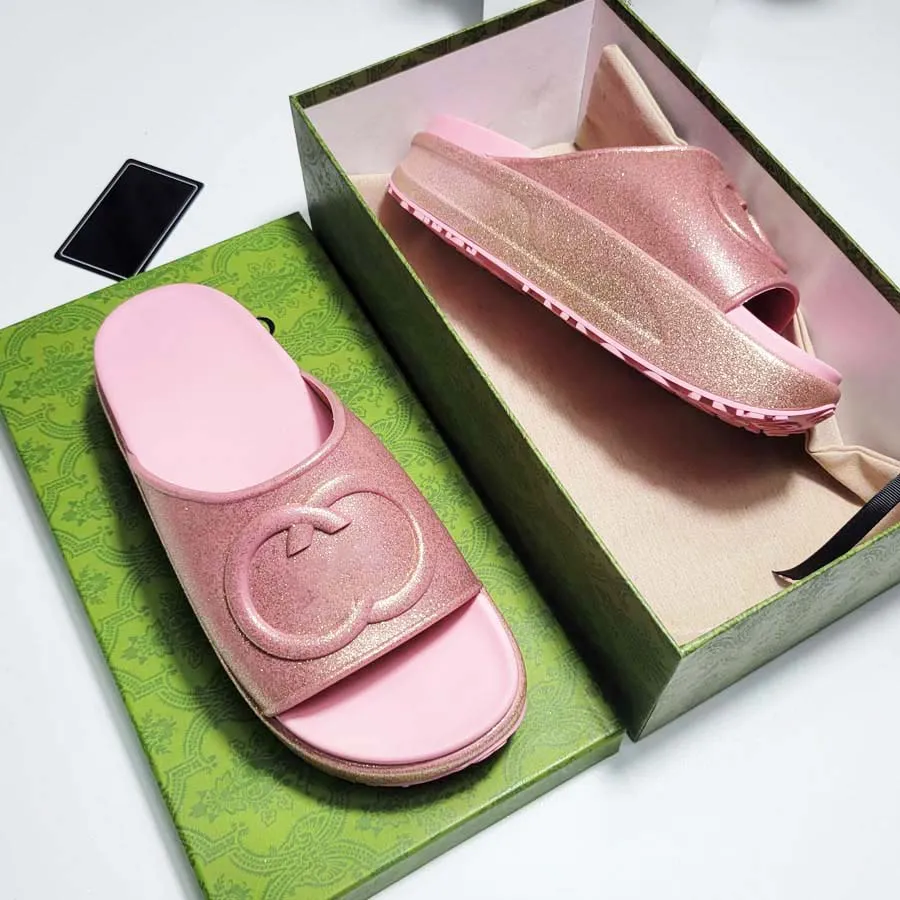 Сандальские сандалические женские для тапочек скользящие шлепанцы роскошные плоские толстые нижние вышивки печатная резиновая платформа обувь