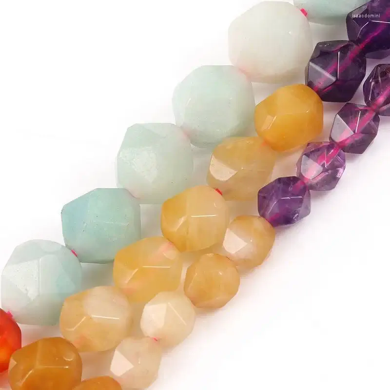 Loose Gemstones 6 8 10mm 15 Inches Natural Stone Faceted Amethyst Amazonite Chakras Energy Spacer Beads For Jewelry Making Diy Bracelets