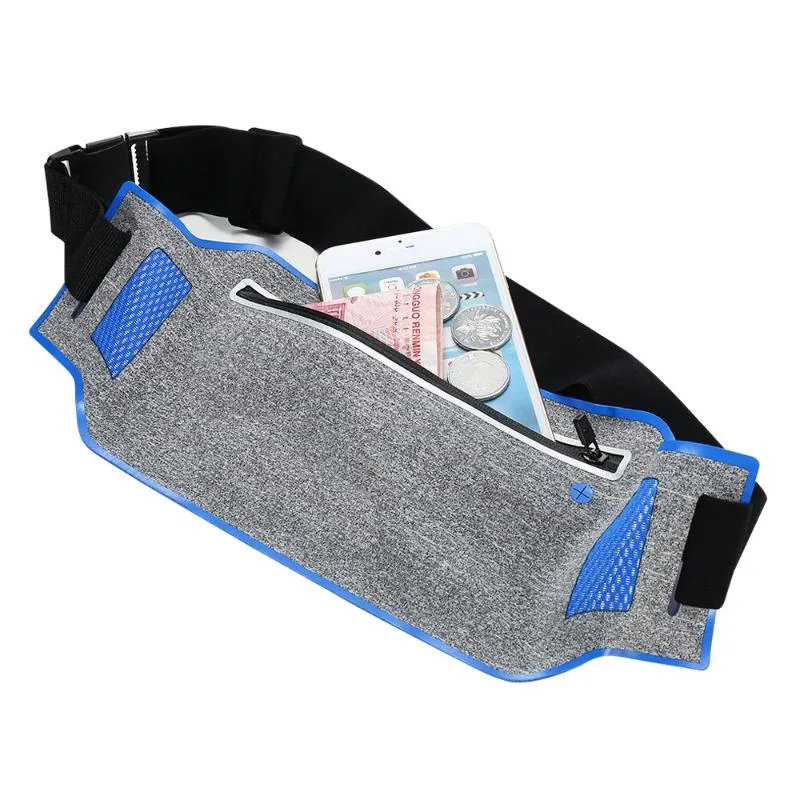 Sacs de plein air Ultra-mince Running Waist Bag Sports Belt Pouch Mobile Phone Case Hommes Femmes Hidden Gym Pack