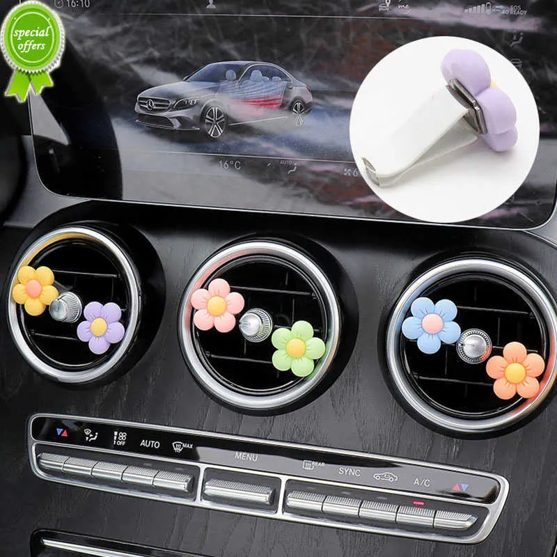 Little Flower Car Outlet Vent Clip Liten Daisy Air Conditioning Clip Car Interior Decoration Gift for Girl 3/6 PCS Set