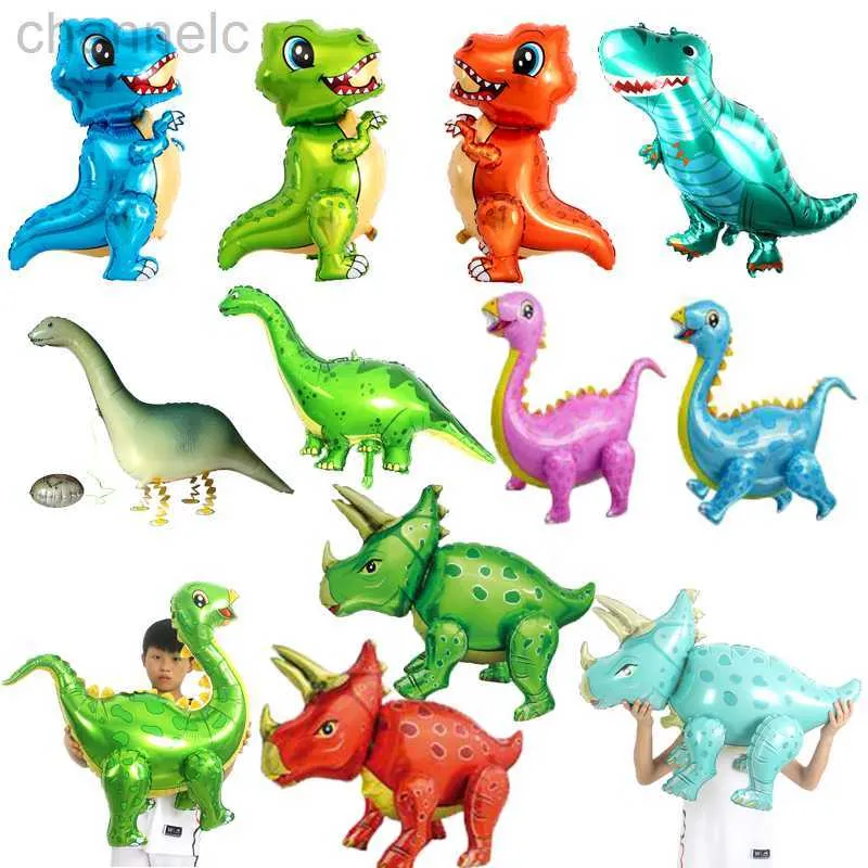 baby Party Balloons 1pc Large 4D Dinosaur Foil Green Standing Dragon Birthday Decorations Kids Supplies Boy Toys Air Globos Dinosaur balloons