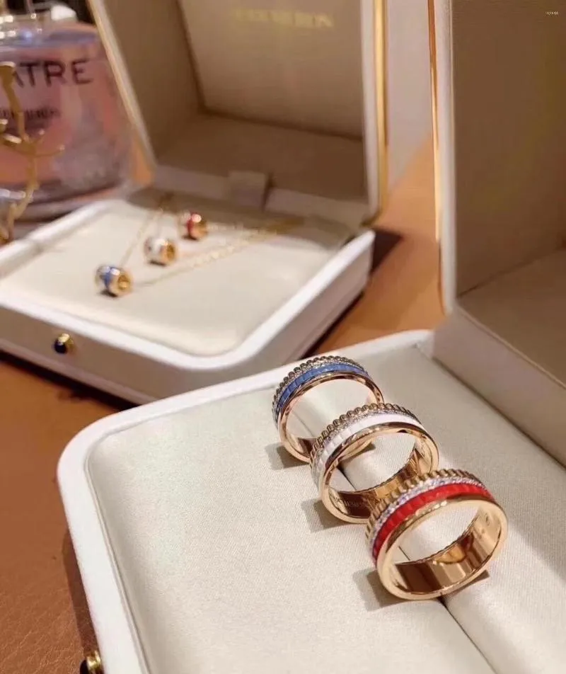 Rings de cluster Anel de ponta Baolong Ring heterossexual e mulheres de luxo da marca de moda de luxo Jóias de aniversário