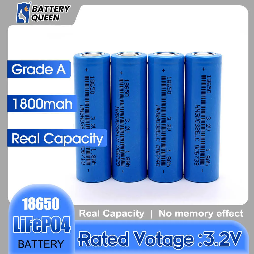 LIFEPO4 18650 3.2V 1800mAh Cell de bateria recarregável Brand New Long Cycle Life for Power Tool Appliance Home Solar System 5.76WH