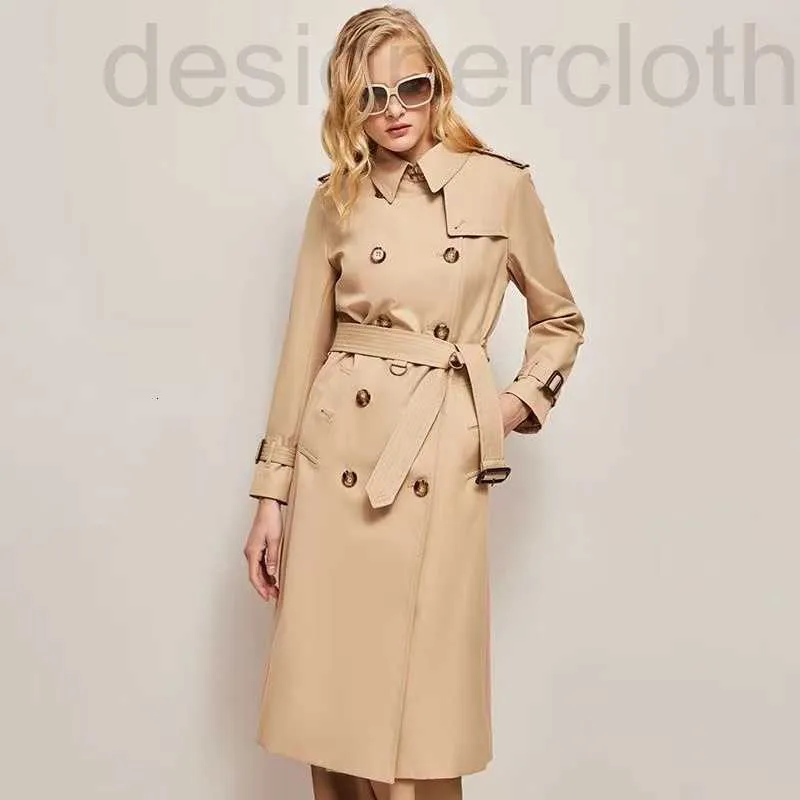 Damen-Trenchcoats, Designer-Luxus-Designer-Damen-Trenchcoat, original Burr-Mode, klassisch, englisch, beige, weiße Jacke, Oberteil, lässig, mit Gürtel O4P3