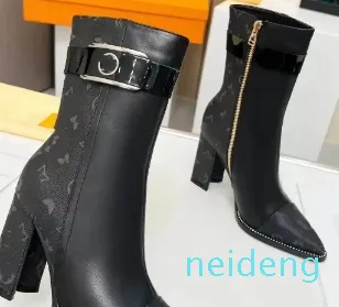 Mulheres de luxo Designer rinting Martin Botas Plataforma Trabalho agora Senhora Marrom Preto Branco