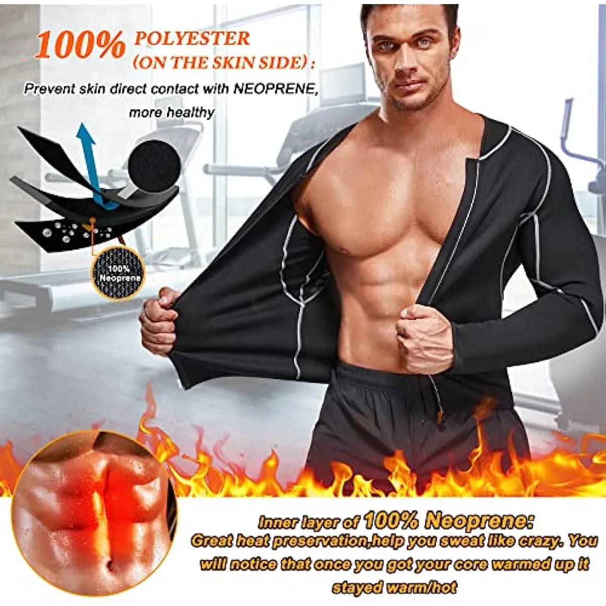 Waist Tummy Shaper Men Sweat Neoprene Weight Loss Sauna Suit