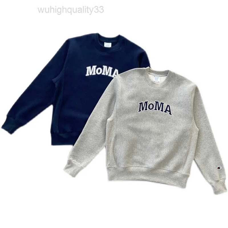 Men's Hoodies Japanese High-end Moma Letter Paste Cloth Fleece Sweater Autumn Embroidered Cotton Warm Loose and Women's