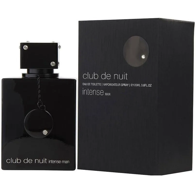 Parfum 105ml Club De Nuit Untold Per Intense Men Eau Toilette 3.6Oz Odeur Longue Durée Homme Parfum Et Edp Femmes Cologne Spray Haute Dh5Kw