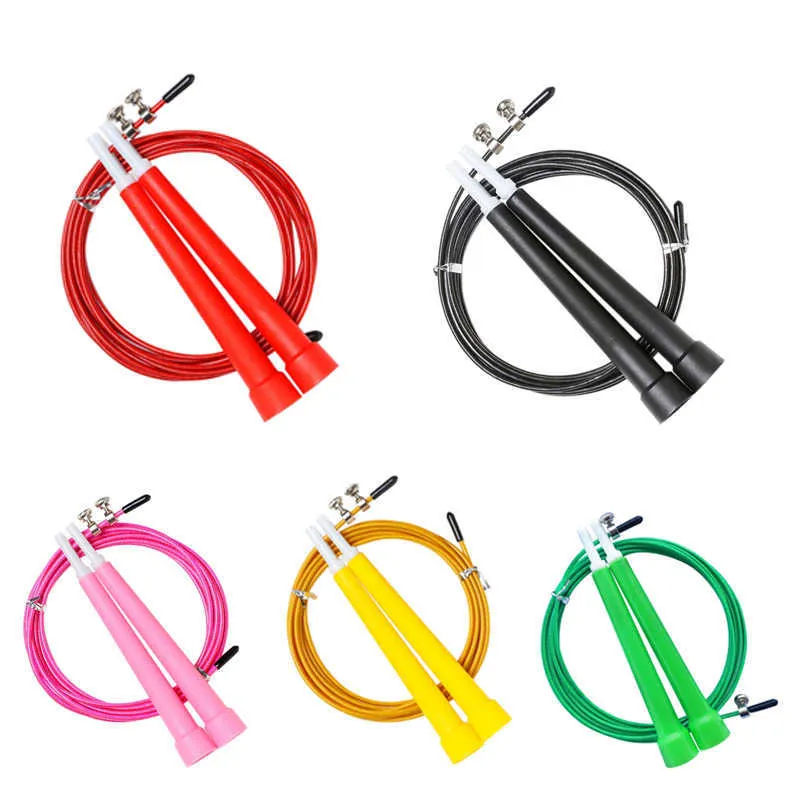 Jump Ropes New Steel Wire Skipping Skip Adjustable Jump Rope Crossfit Fitness Equipment Exercise Workout 3 Meters Speed Training Home Fit P230425