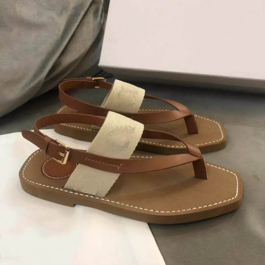 Groothandel modeontwerpster vrouwen strand sandalen borduurwerk platform flip flops loafers zomer flats schoenen dames sandaal slipper maat 35-42