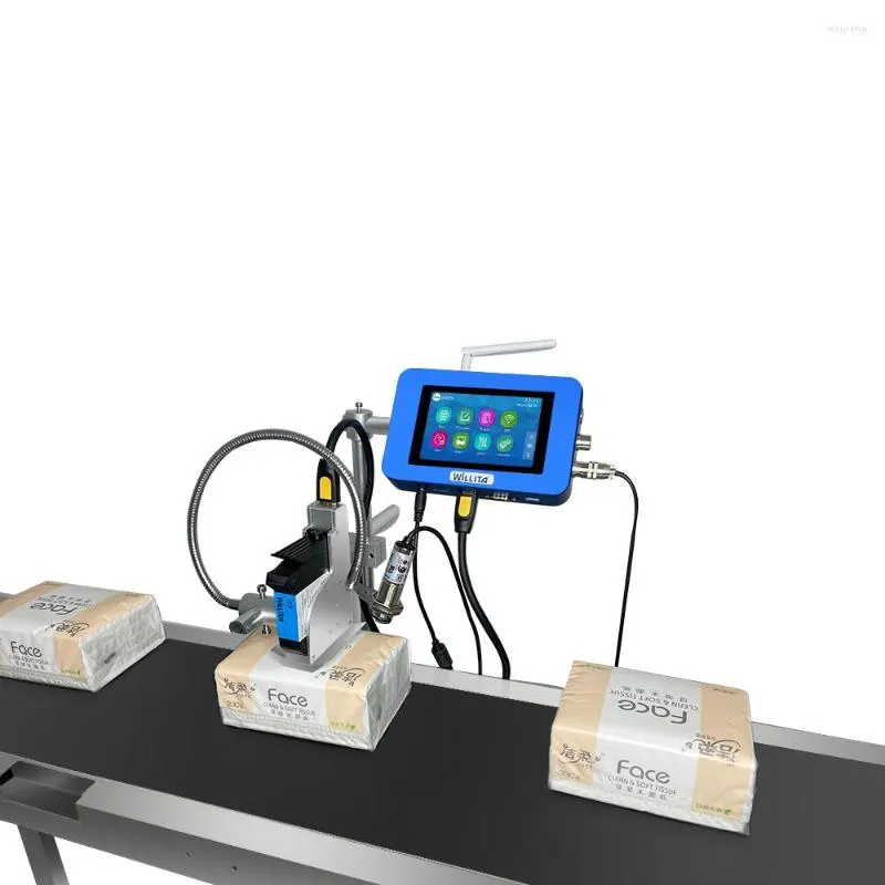 Impressora de jato de tinta on -line automática 12,7mm/25,4mm de máscara de máscara de máscara de máscara de máscara de data tij