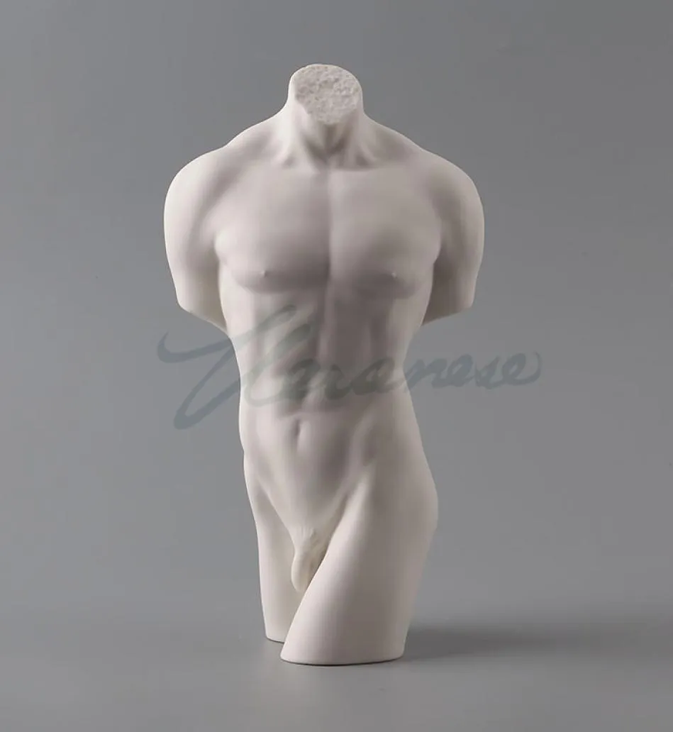 Willoni Ceramic Decoration Glazed Halfbody Naked Męska rzeźba Urodziny Urodziny rzemiosło Dekoracja Dekoracja Postać Stary Statua3836457