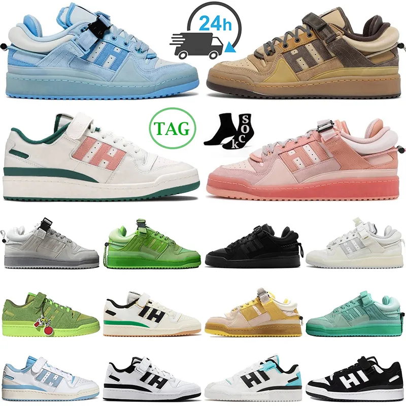 Bad Bunny Last Forum chaussures de course Forums Buckle Lows chaussure 84 hommes femmes Blue Tint low Cream Easter Egg Green Grey Celtics Beige mens womens trainers sneakers runners