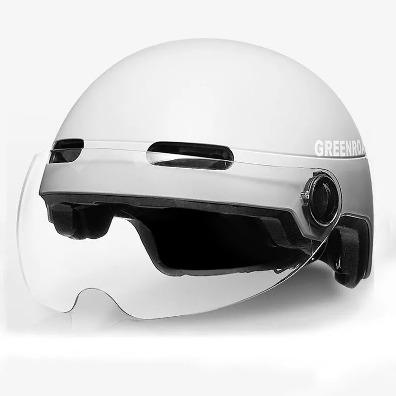 Motorfietshelmen Elektrische helm mode half moto scooter ademende buikzwel zomer motobiker zonbescherming capacete cascos