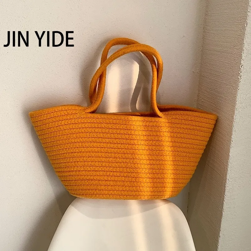 Evening Bags Straw Bag for Women 2023 Trend Cotton Rope Designer Purses and Handbags Girls Casual Open Weave Beach Carrycot 230424