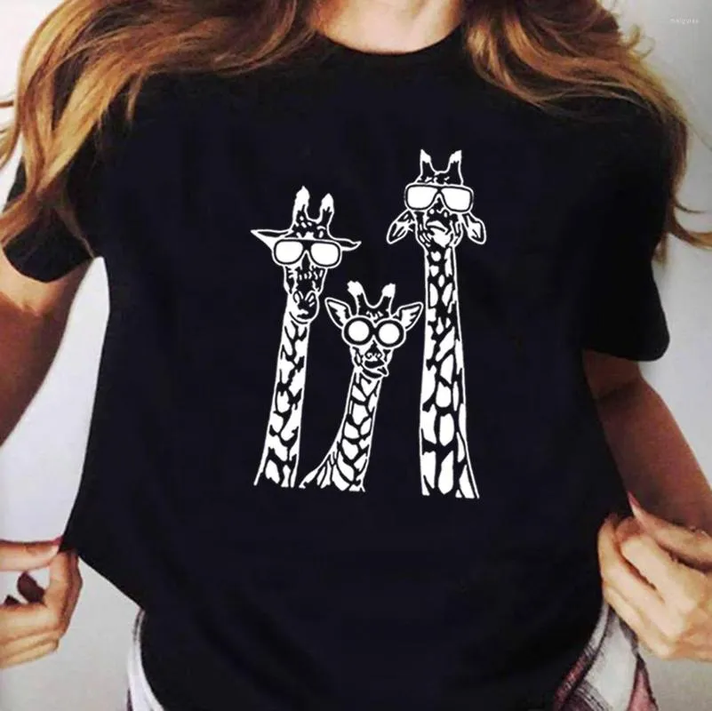 Kvinnors t shirts giraff roliga kvinnor t-shirt sommar mode camiseta mujer kort ärm avslappnad tshirt harajuku tee skjorta femme