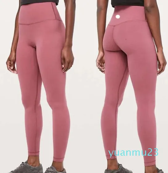 Abiti da yoga lu Leggings a vita alta da donna Push-up Fitness Legging Allinea morbido elastico Hip Lift Pantaloni sportivi a forma di T Running Elastic Girl Yoga