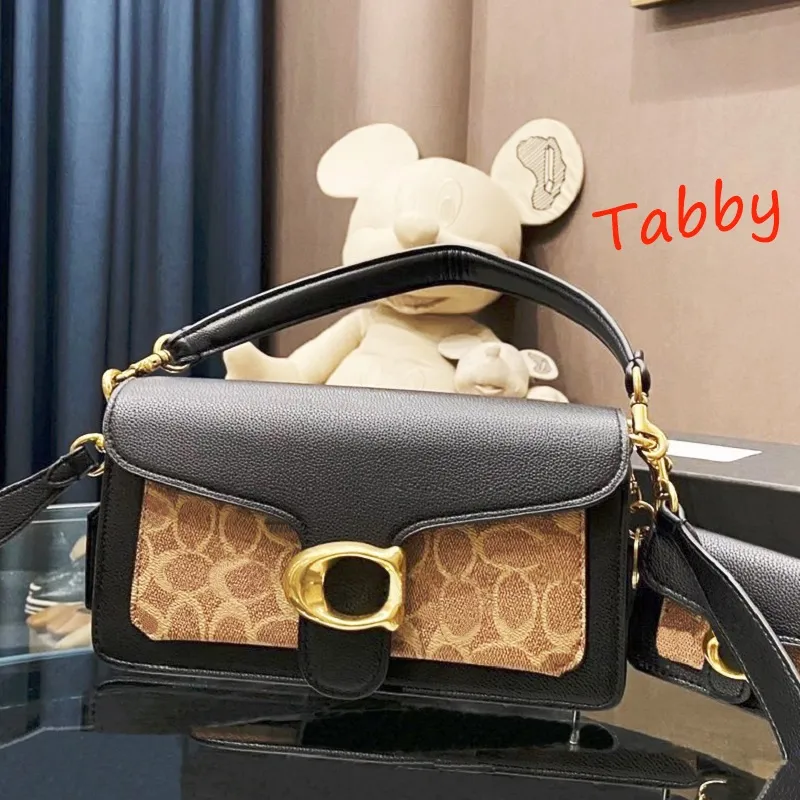 Tabby Designer Bag Tote Bag Luxury Girls Womens Shoulder Bags Two Sizes Top Quality Solid Color Bag With Chains Fashion Bag Quadrate Real Pickup Buckle Large Capacity
