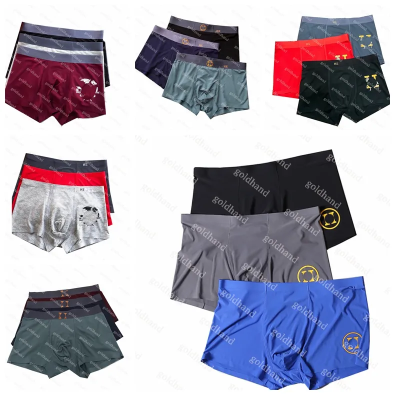 Nuovi boxer sportivi di marca da uomo di marca di lusso mutande modali estate uomo biancheria intima sexy mutande traspiranti casual 3 pezzi / set