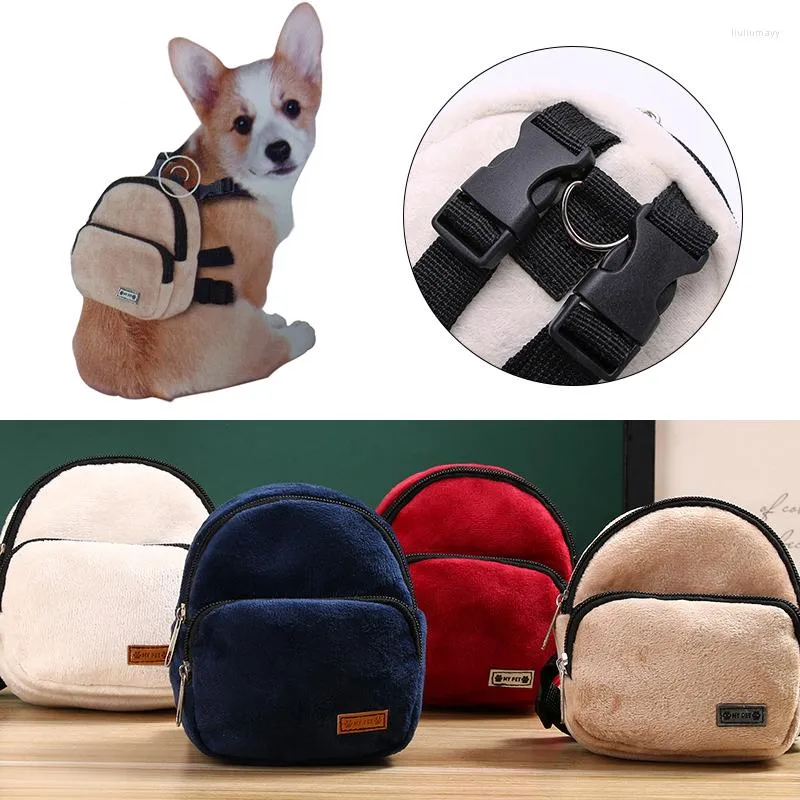 Dog Car Seat Covers Backpack Cute Puppy School Bag Solid Portable Soft Large Capacity All Seasons 2024