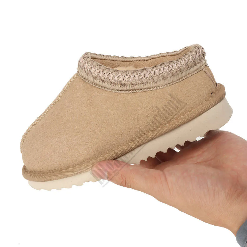 Tasman-pantoffels voor kinderen, Tazz-babyschoenen, Kastanjebont Slippers Schapenvacht Shearling Klassiek Ultra Mini-laars Wintermuiltjes Instapper Wol Kleine buitenkant 8653ess