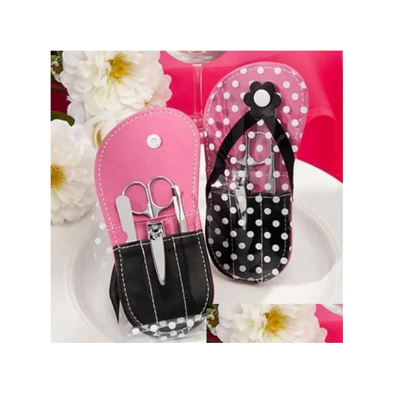 Other Festive Party Supplies 100Pcs Favors Gifts Flower -Flop Manicure Set White Dot Slipper Shape Nail Care Add Drop Delivery Home Ga Dhhdc