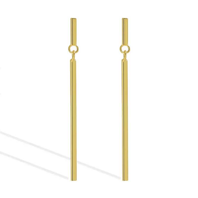 High Quality Long Vertical Bar Drop Dangle Earring Minimal Long Circle Bar Earrings Geometric jewelry for Women Girls long bar drop earrings