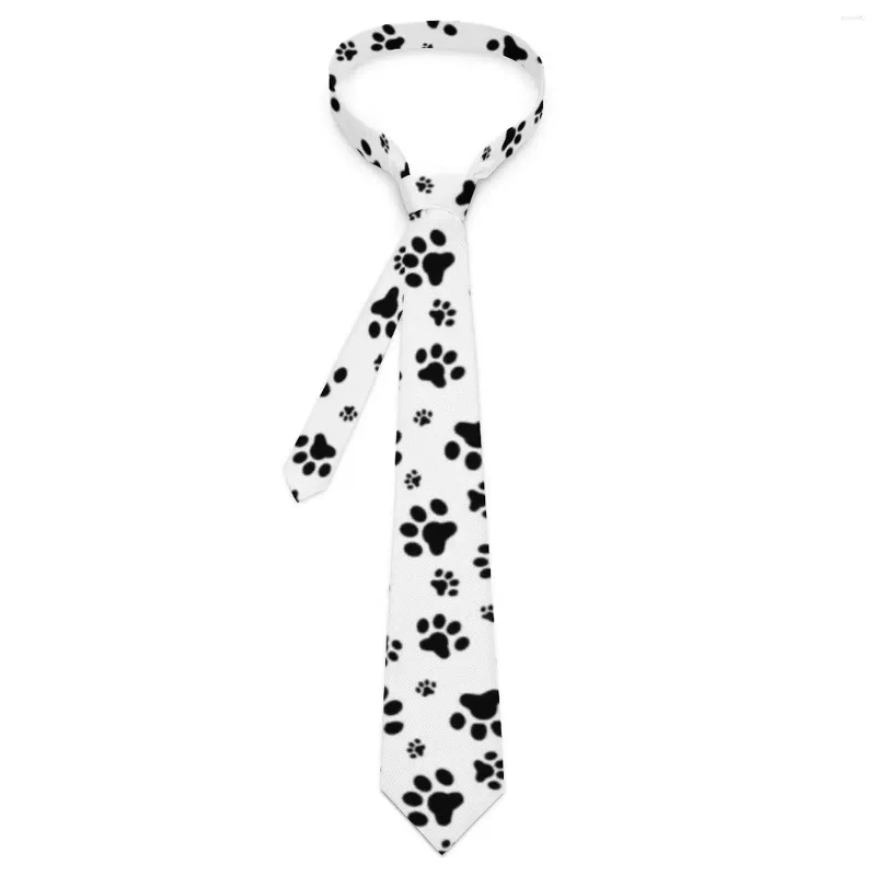 Bow Ties Dog Paws Pattern Tie Animal Lovers Design Neck Novelty Casual Collar For Unisex Adult Wedding Necktie Accessories