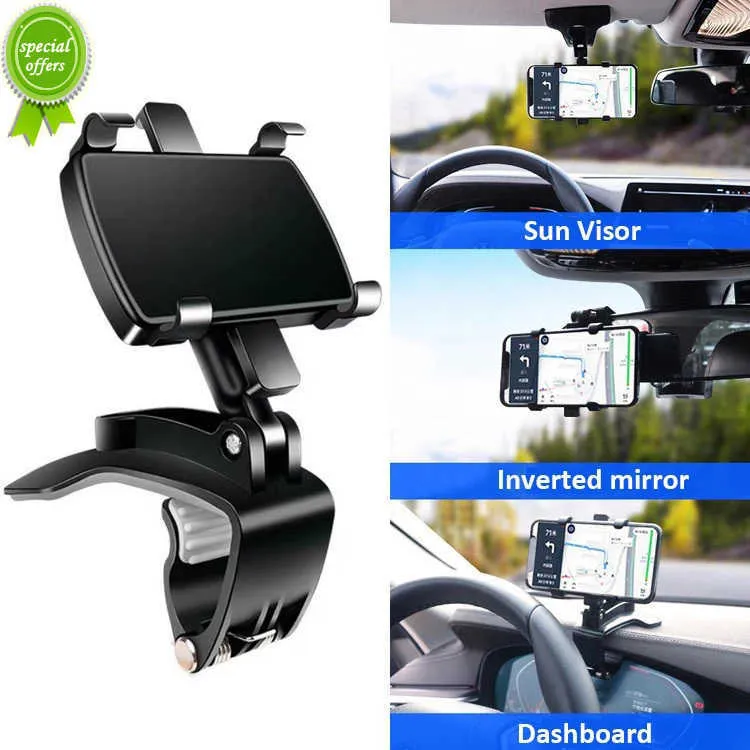 Support de téléphone de voiture de tableau de bord 360 degrés supports de téléphone portable rétroviseur pare-soleil dans le support de Navigation GPS de voiture