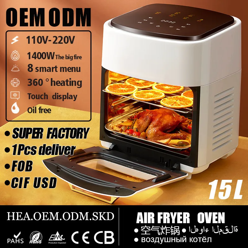 220V 110V 15L Air Fryer European Standard American Standard Air Fryer Deep Frying Pan Oven