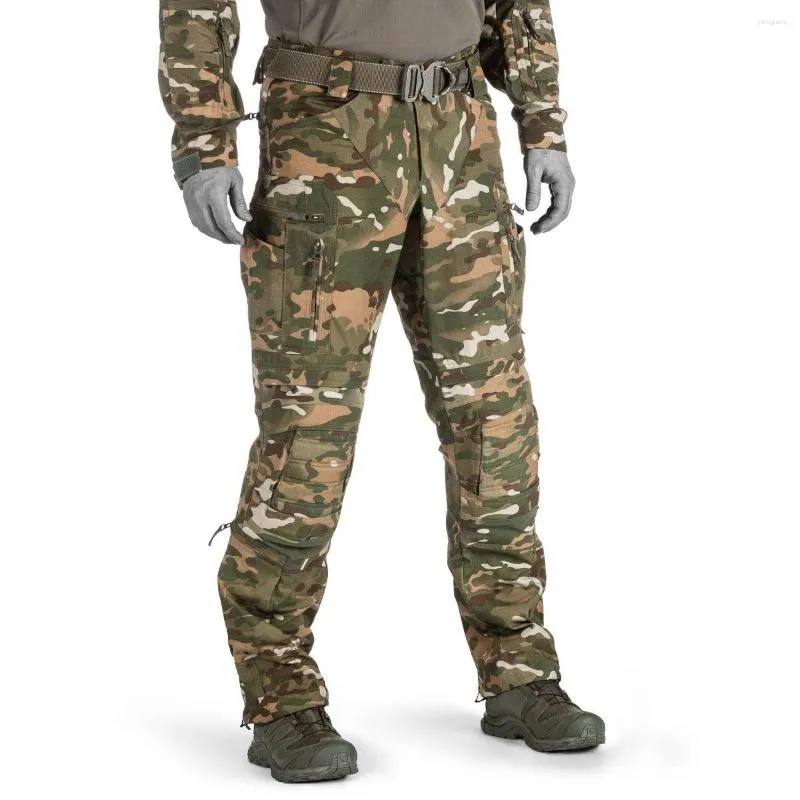 Mäns byxor Herrens militära taktiska kamouflage Multi-Pocket Kne Pads Execution Office Byxor Armé Male Wear-Resistent Cargo Pant