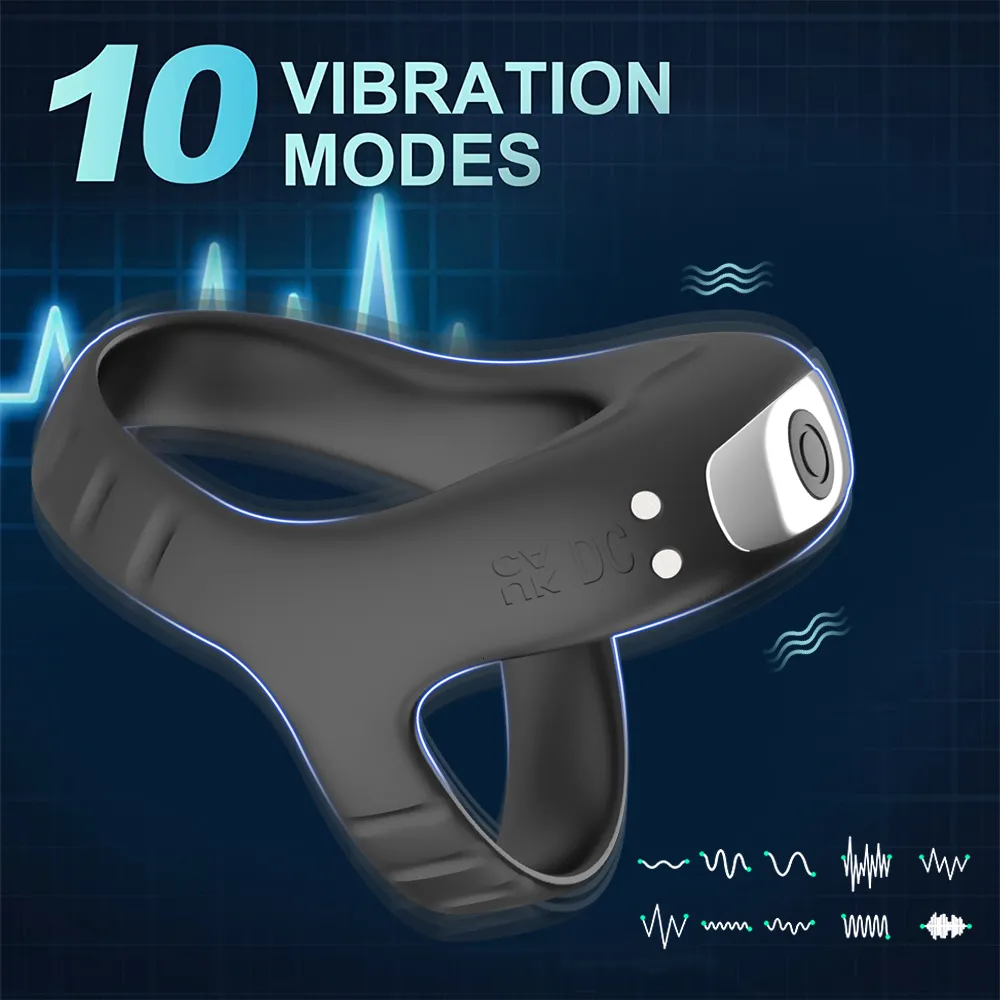 Cockrings Vibrator Cockring 10 Speeds Delay Ejaculation Sex Toy Men's