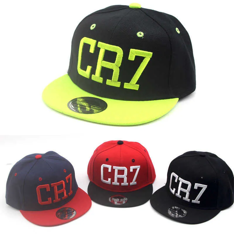 Neue 2022 Kinder Cr7 Sommer Baseballmütze Jungen Mädchen Kinder Snapback Ronaldo Hüte Hip Hop Caps P230424