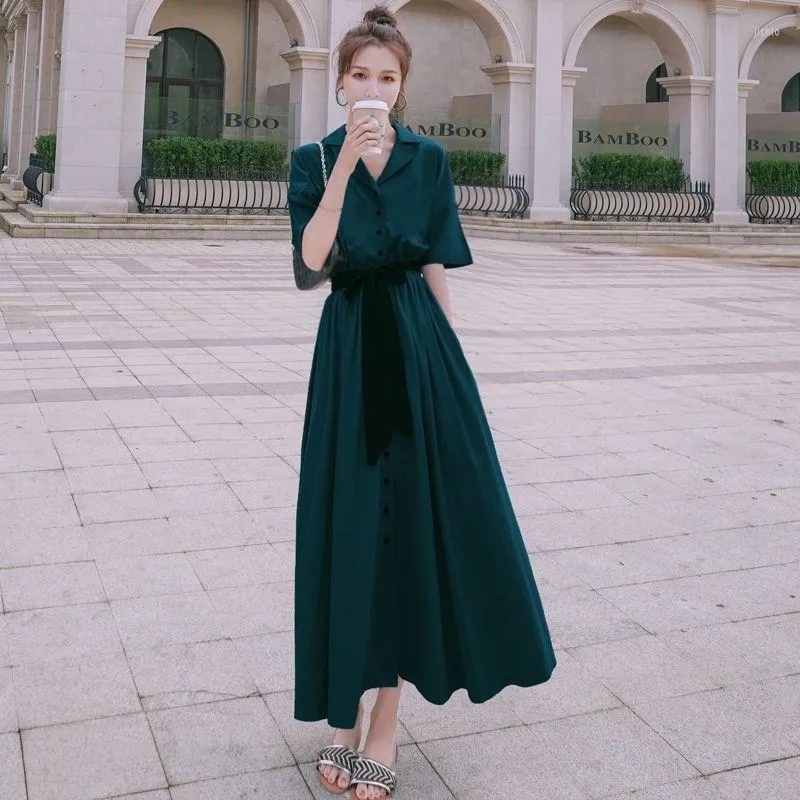 Casual Dresses Long Green Dress Korean Fashion Clothing Prom Clothes For Woman Streetwear Y2K Elegant Gowns Summer Women's Suit Playa