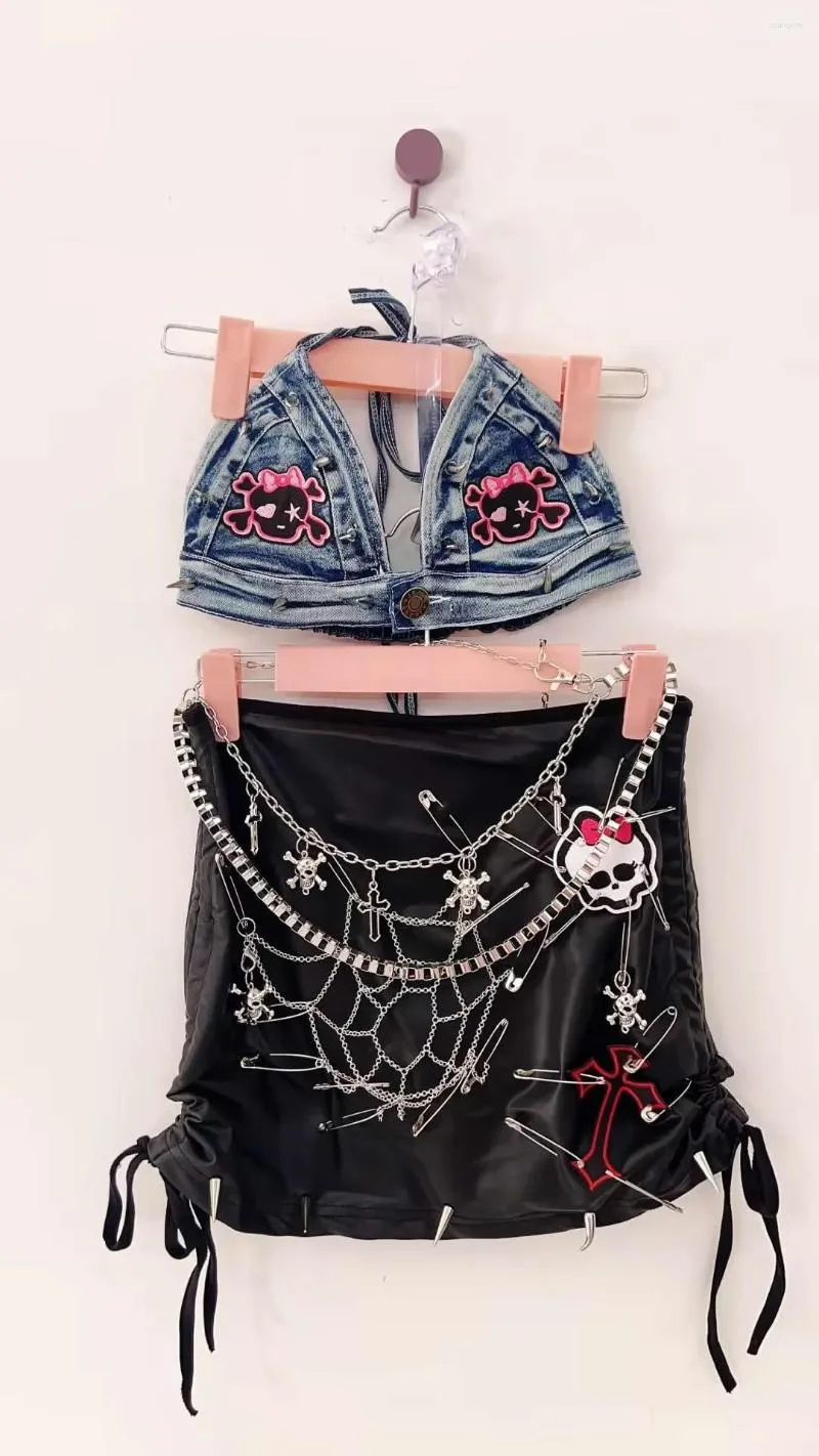 Etekler peri grunge gotik kıyafetler kawaii etek punk y2k sevimli lolita vintage