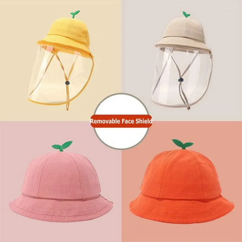 Chapeaux mode coréenne enfants chapeau infantile bébé soleil avec protection faciale coupe-vent Protection seau gouttelettes prévention casquette