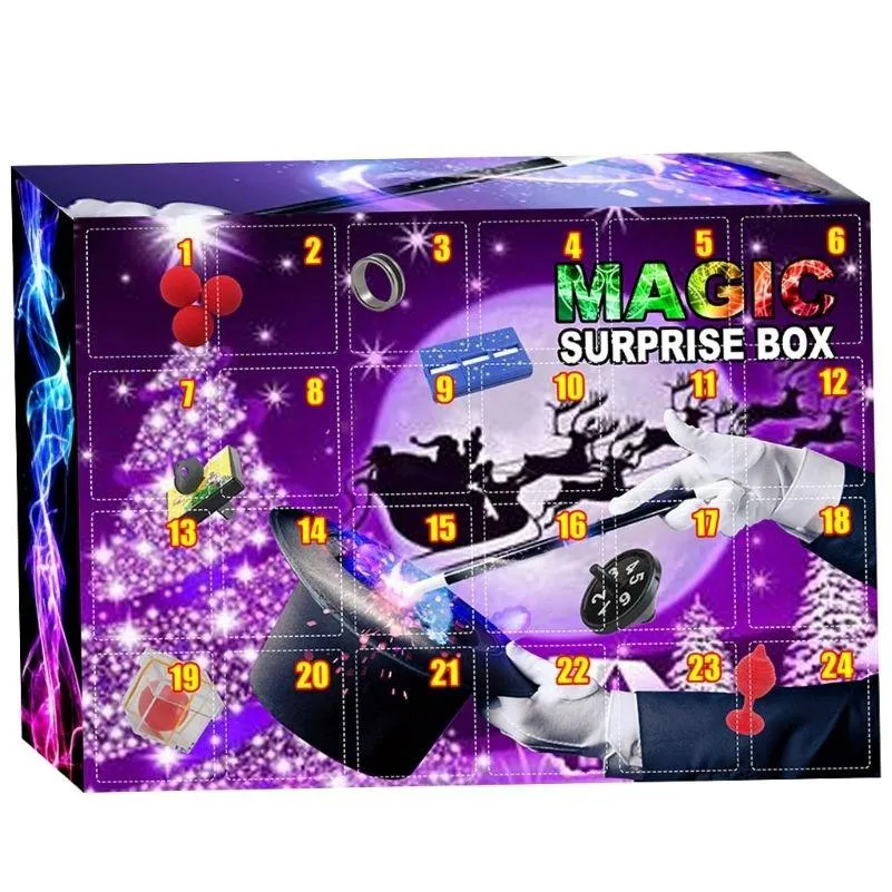 ديكورات عيد الميلاد 24 شبكات ألغاز لعبة Advent Countdown Calendar Box حفلات العطلات مفاجأة P15F 221130 إسقاط التسليم Gard Dhtwy