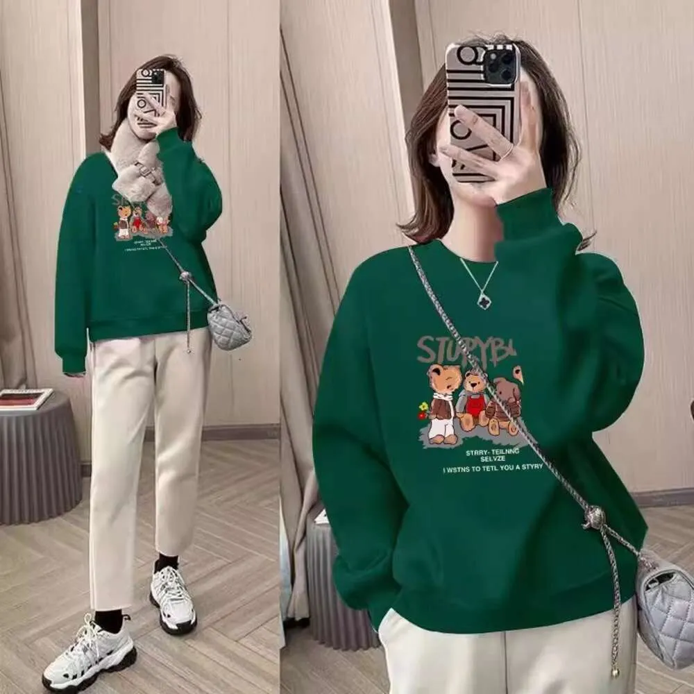 Japanese Purchasing Gp Sly Round Neck Sweater for Women in the New Autumn and Winter 2023 European Station Trendy Casual Plush Jacket stylist ZV AB Hoodie
