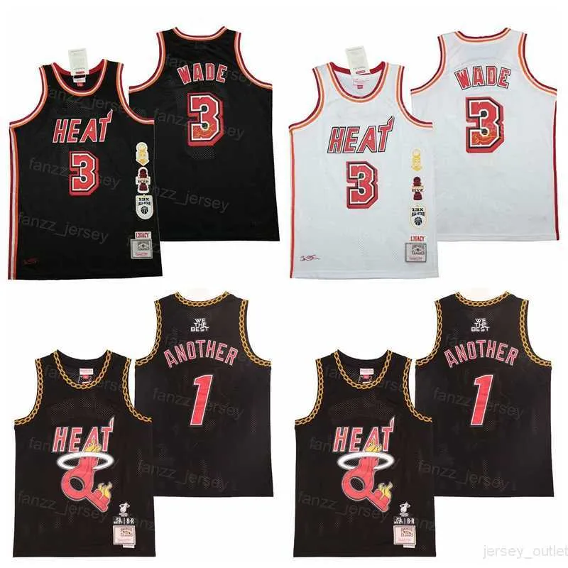 Moive 1 Another Basketball Jerseys BR Remix DJ Khaled Marble Dwyane Wade 3 Retro Breathable Sports Pure Cotton Pullover Team Color Black White Vintage Shirt Uniform